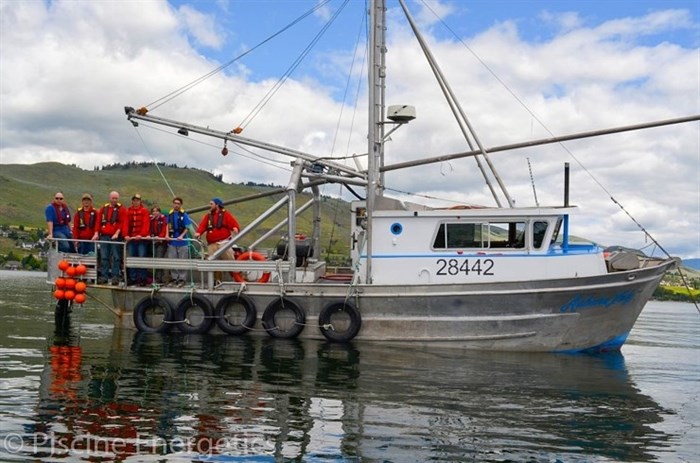 The vessel used for shrimp collection in Okanagan Lake by Piscine Energetics.