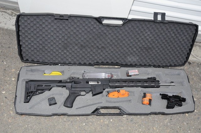 A weapon seized by Kamloops RCMP, June 10.