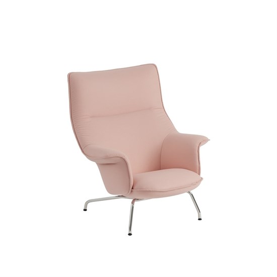 This photo courtesy of Knoll shows a soft rosy-peach tone lounge chair in the Knoll + Muuto Work From Home Collection. This Muuto Doze Lounge Chair has a hip 1970s Scandi vibe. Ice cream is one of summer's pleasures. So why not lift moods and have a little decor fun this season by bringing some ice-creamy colors into your living space? Interior design experts say you can get that summery vibe with a few accessories or a can of paint or roll of wallpaper.
