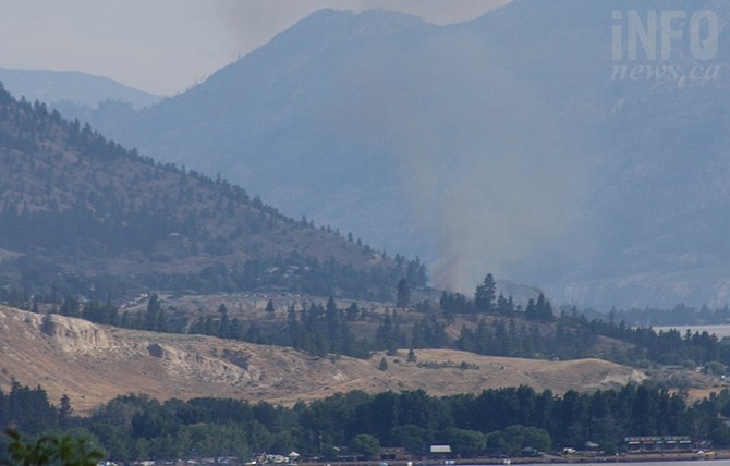 Penticton firefighters are battling a wildfire in the Sage Mesa area just north of the city, Thursday, Aug. 6, 2020.