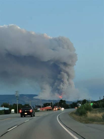 The Christie Mountain wildfire around 8:30 p.m. Aug. 18, 2020.