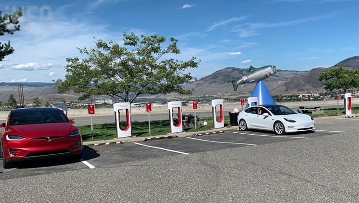 There are now six Superchargers for Tesla owners to plug into at the Kamloops Visitor Centre.