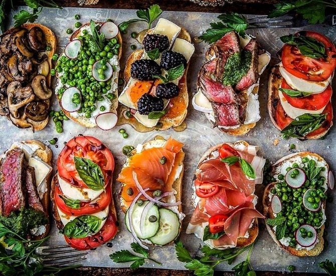 Bruschetta selection made by Kevin Negoro, executive chef at FSH and the new AT 509 in Kelowna.