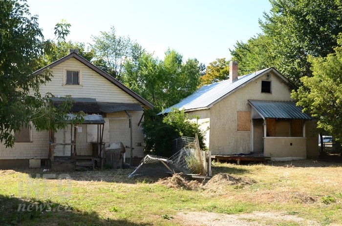 The rear of two of the properties.