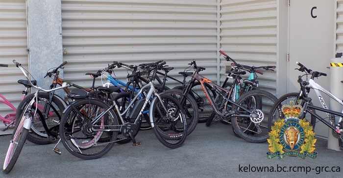 The Kelowna RCMP Community Safety Unit seized illicit drugs, weapons and stolen bicycles from a home in Kelowna, Wednesday, Aug. 27, 2020.