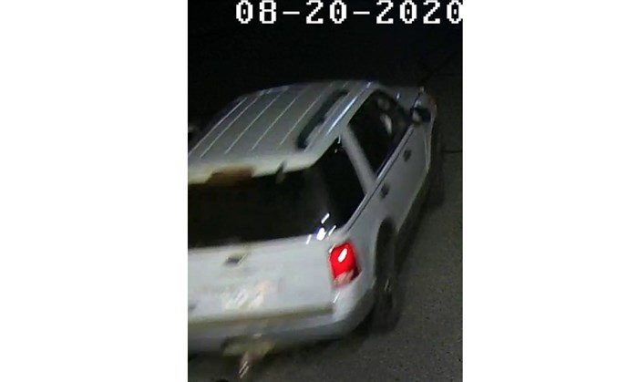 A white Ford Explorer involved in a collision with a motorcycle at approximately 3:15 a.m., Aug. 20, 2020 on Squilax Anglemont Road in Scotch Creek is pictured in this photo submitted by RCMP.