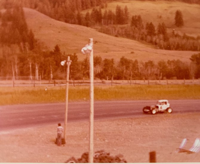 Scheidam Flats Speedway in Kamloops, 1977. 