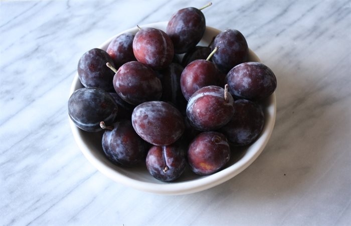 Italian prune plums are in season right now and available at local fruit stands.