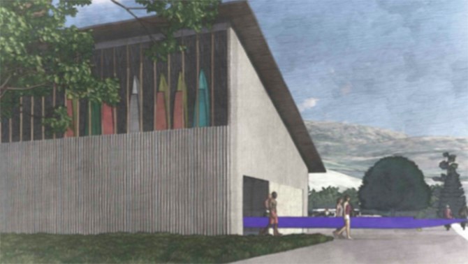 Concept B would see construction of a new and expanded boathouse at Skaha Lake Park.