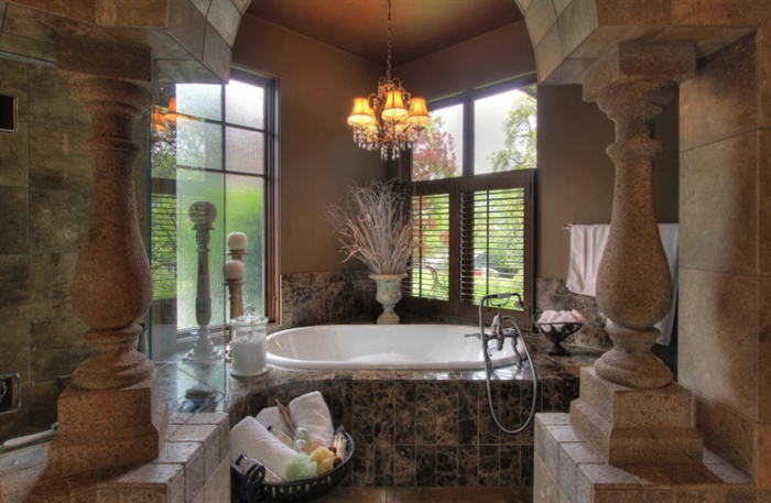 For $22M you get Romanesque columns in the bathroom.