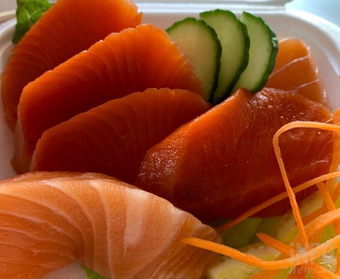 Salmon sashimi (raw fish) from Jay