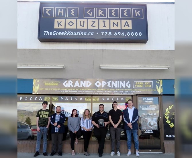 The Greek Kouzina staff at their grand opening in 2018.