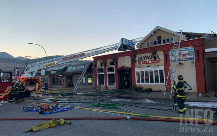 Rutland's Olympia Greek Taverna was badly damaged by fire last night, Oct. 6, 2020.