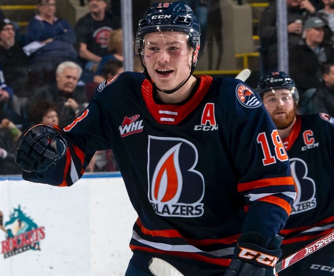 Connor Zary of the Kamloops Blazers has 182 points in 188 career games over the last three seasons. 