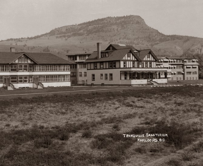 Tranquille Sanatorium and Psychiatric Institution. Formerly a tuberculosis sanatorium, called King Edward Memorial Sanatorium from 1907 to 1958.