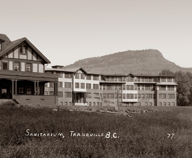 Tranquille Sanatorium and Psychiatric Institution. Formerly a tuberculosis sanatorium, called King Edward Memorial Sanatorium from 1907 to 1958.  