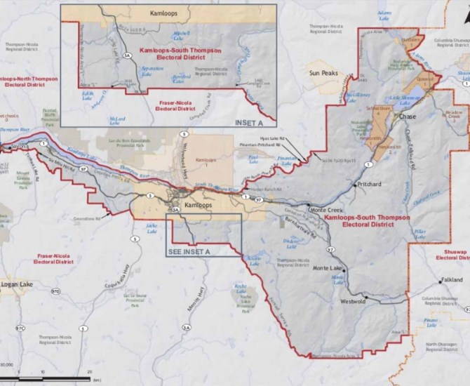 Map of the South Thompson riding.