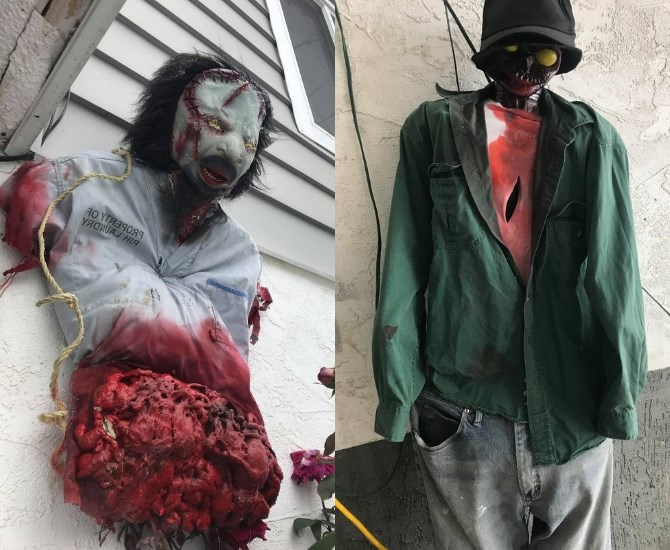 The couple is crazy about Halloween and go all-out with the gruesome decorations every year.