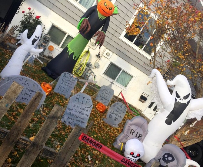 The couple has competed in the Brock Community Halloween contest for the past two years.