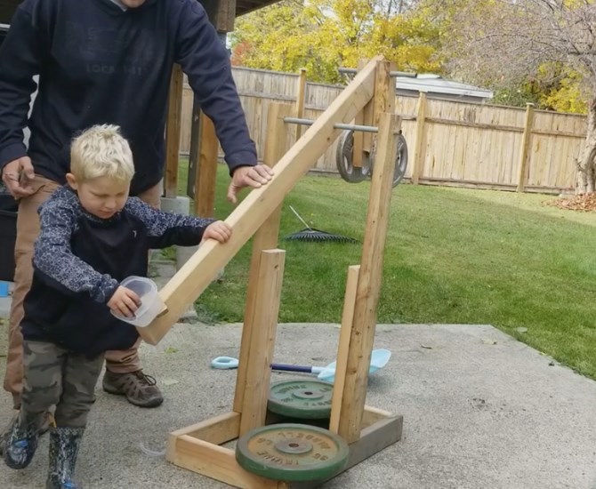 Julian Keresztesi constructed a candy catapult, otherwise known as a candypult.