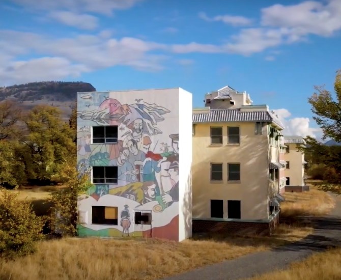 A previous owner of the property painted murals on some of the buildings, but their plans to develop Tranquille as a tourist attraction never materialized. 
