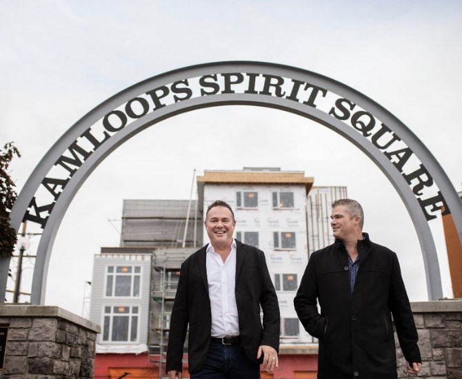 Restaurateurs Jeff Mitton (left), and Steve Mitton have signed a deal with ARPA Investments to open Kamloops Spirit Square this spring.