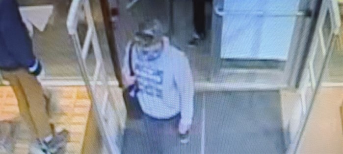An image of a shoplifting suspect taken from surveillance video at the Atmosphere store in the 1100 block of Columbia Street in Kamloops is seen in this submitted photo. Police say he was attempting to steal a jacket, Nov. 5, 2020 around 5 p.m.