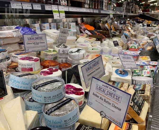Fresh St. Market is big on cheese, featuring a large variety of speciality, local B.C. cheeses. 