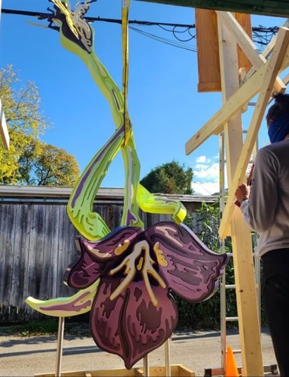 Flower is to be installed at the Interior Health building in downtown Kelowna this week.