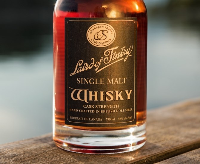 The Limited Edition 2020 Cask Strength Laird of Fintry Single Malt Whisky, also called The Black Laird, was released today by Okanagan Spirits.  