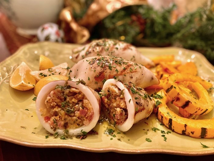 Grilled stuffed squid all year long!
