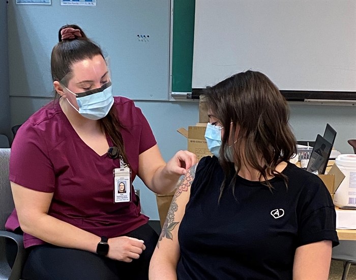 Kelsey Medhurst was the first COVID-19 vaccine recipient in Kamloops.