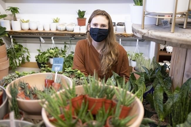 Owner Kait Waugh is shown at her store called the Fat Plant Farm in Regina on Thursday, Dec. 17, 2020. 
