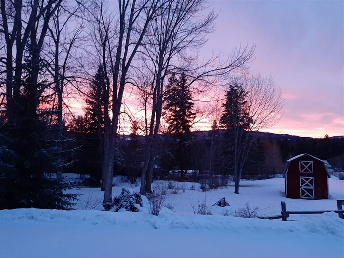 The sunset, Jan. 14, 2021 at Monte Lake.