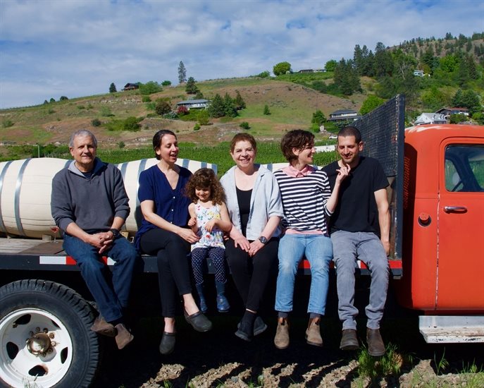 The Manoff family of Silkscarf Winery in Summerland.