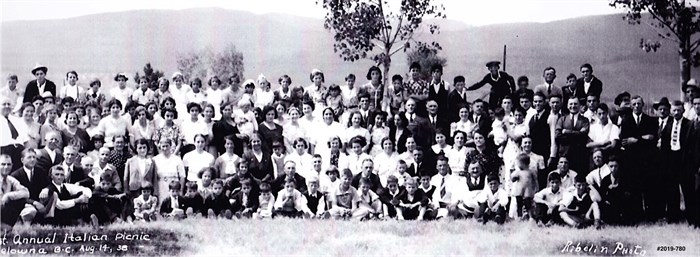 Kelowna's first Italian club on a picnic in 1938.