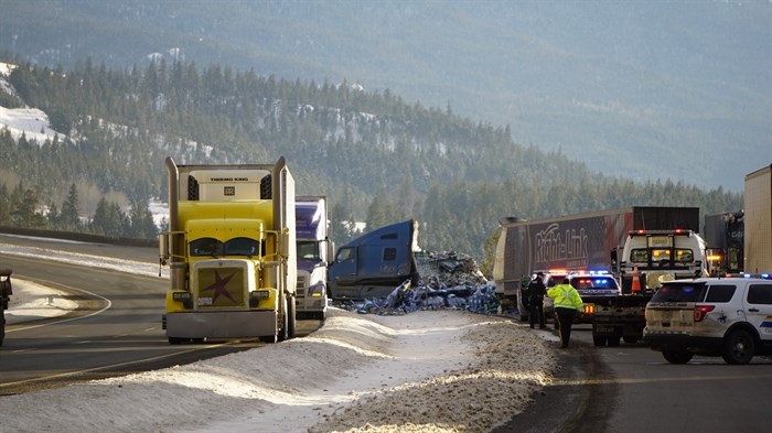 An accident on Highway 5, Feb. 17, 2021.