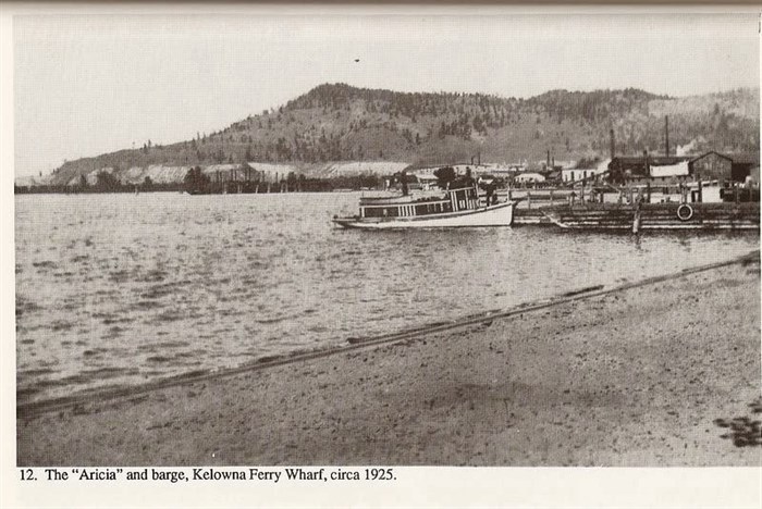 Kelowna ferry wharf in 1925.