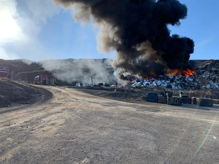 Mission Flats Landfill fire on Feb. 27, 2021.
