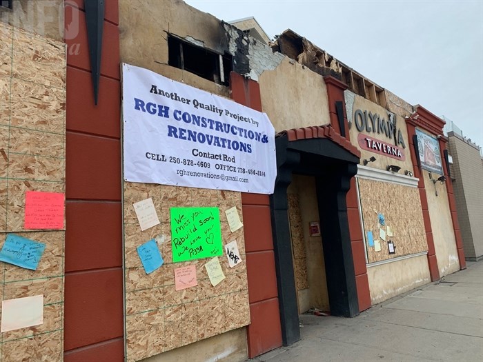 Demolition work has started on the Olympia Greek Taverna, March 3, 2021.