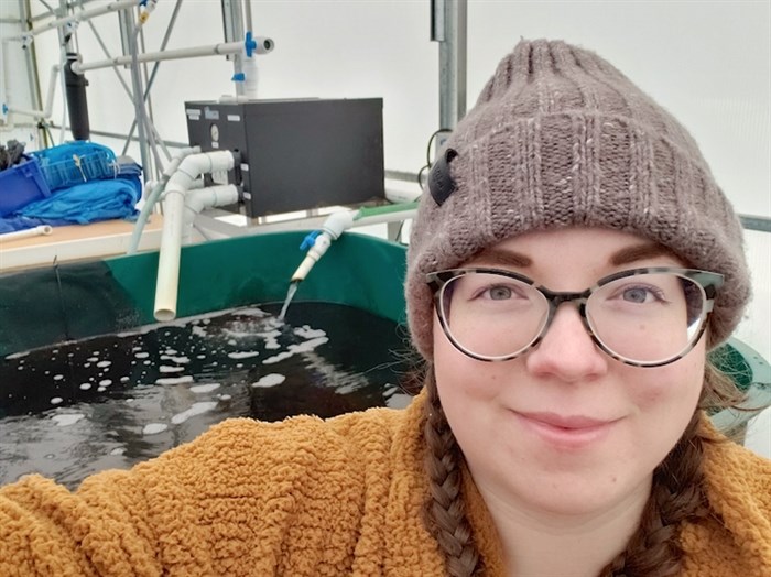 Emaline Montgomery, a biologist and researcher at North Island College (NIC), is studying how sea cucumbers can be used in regenerative ocean farming.