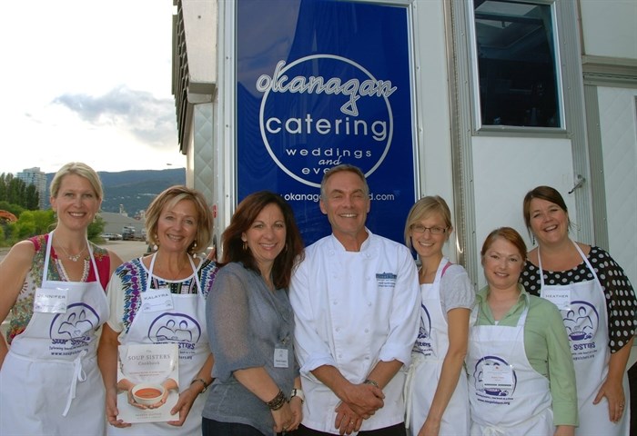 Kelowna Soup Sisters original crew with our founder.
L-R - Jennifer Schell, Kalayra Angelyys, Sharon Hapton, Chef Neil Schroeter, Amy Nyhof, Avery Trent, Heather Schroeter