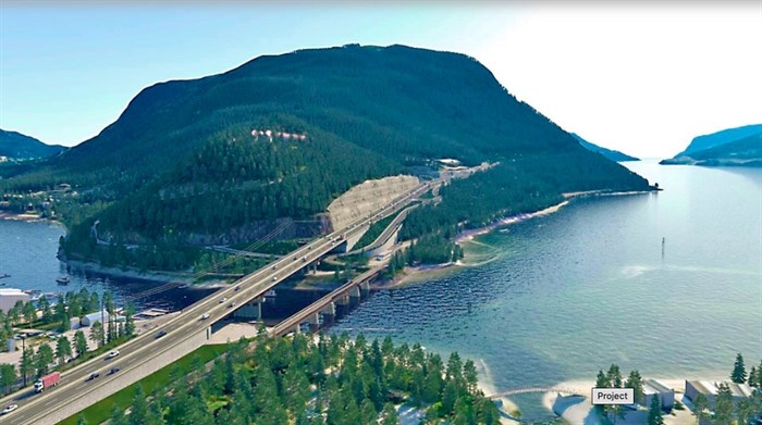 This is a rendering of the proposed replacement of the R.W. Bruhn Bridge on Highway 1 near Sicamous.