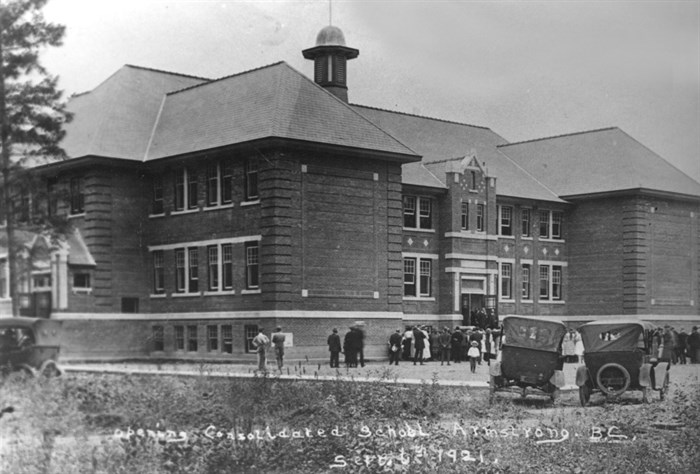The opening of the Armstrong Consolidated School in September of 1921 (now the Armstrong Elementary School on Pleasant Valley Road).