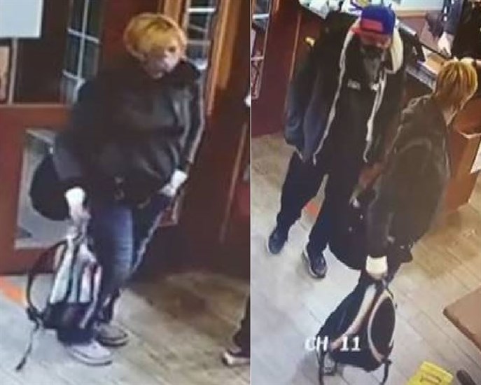Images of two suspects in a recent theft in Kamloops
