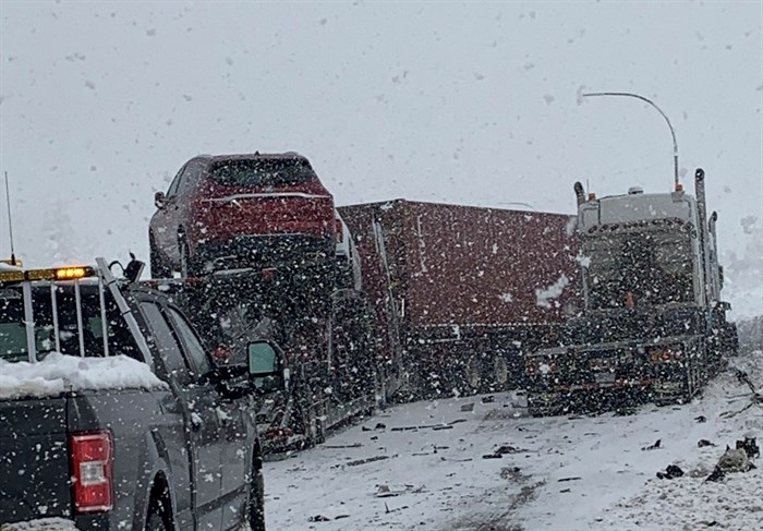 Scott Rippon captures an image of part of a multi-vehicle crash on the Coquihalla Highway.