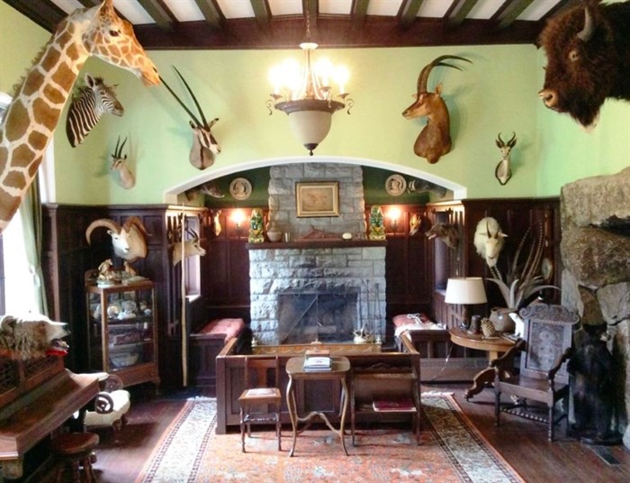 Dun-Waters loved to hunt. This is his trophy room.