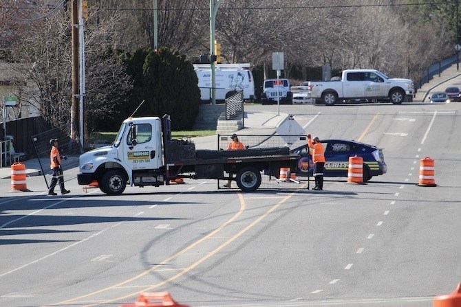 Traffic barricades were taken down just as rush hour was building this afternoon.