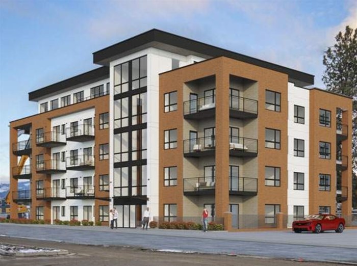 This is an artist's rendering of the Rockcliffe at TRU 40-unit condo project in Kamloops that sold out in one day.