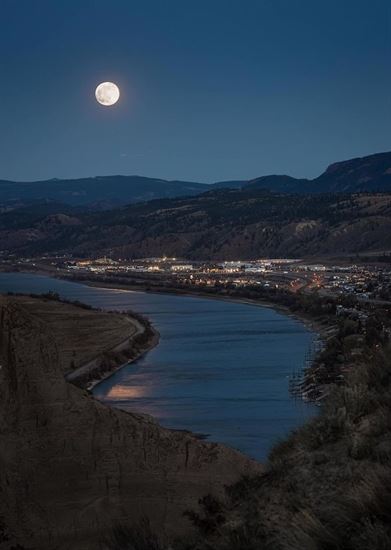 Bonnie Pryce took this shot of a moonlit Thompson Valley last night.